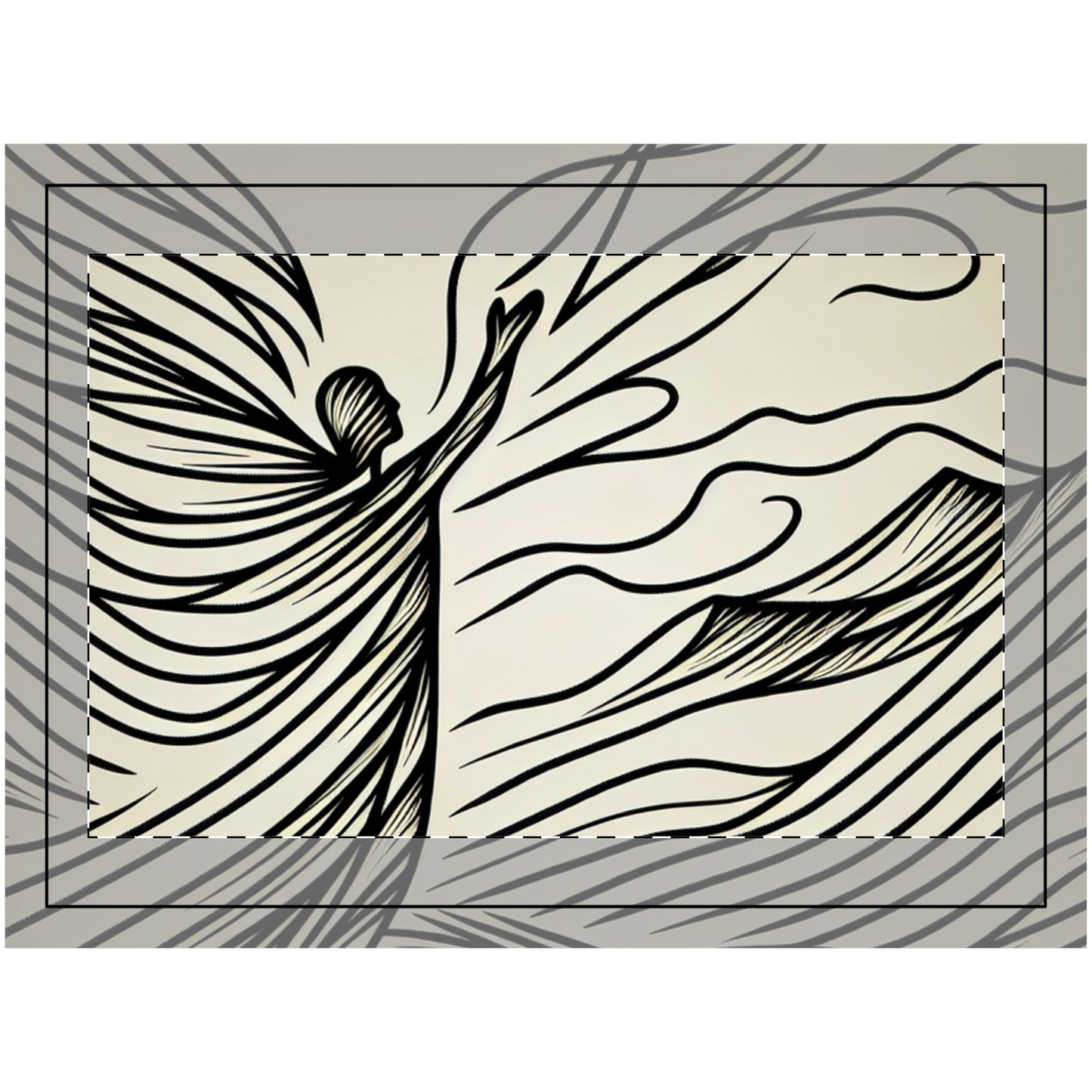 Inspirational Wood Topped Wall Tapestry - Boho Art Home Decor with Abstract Design