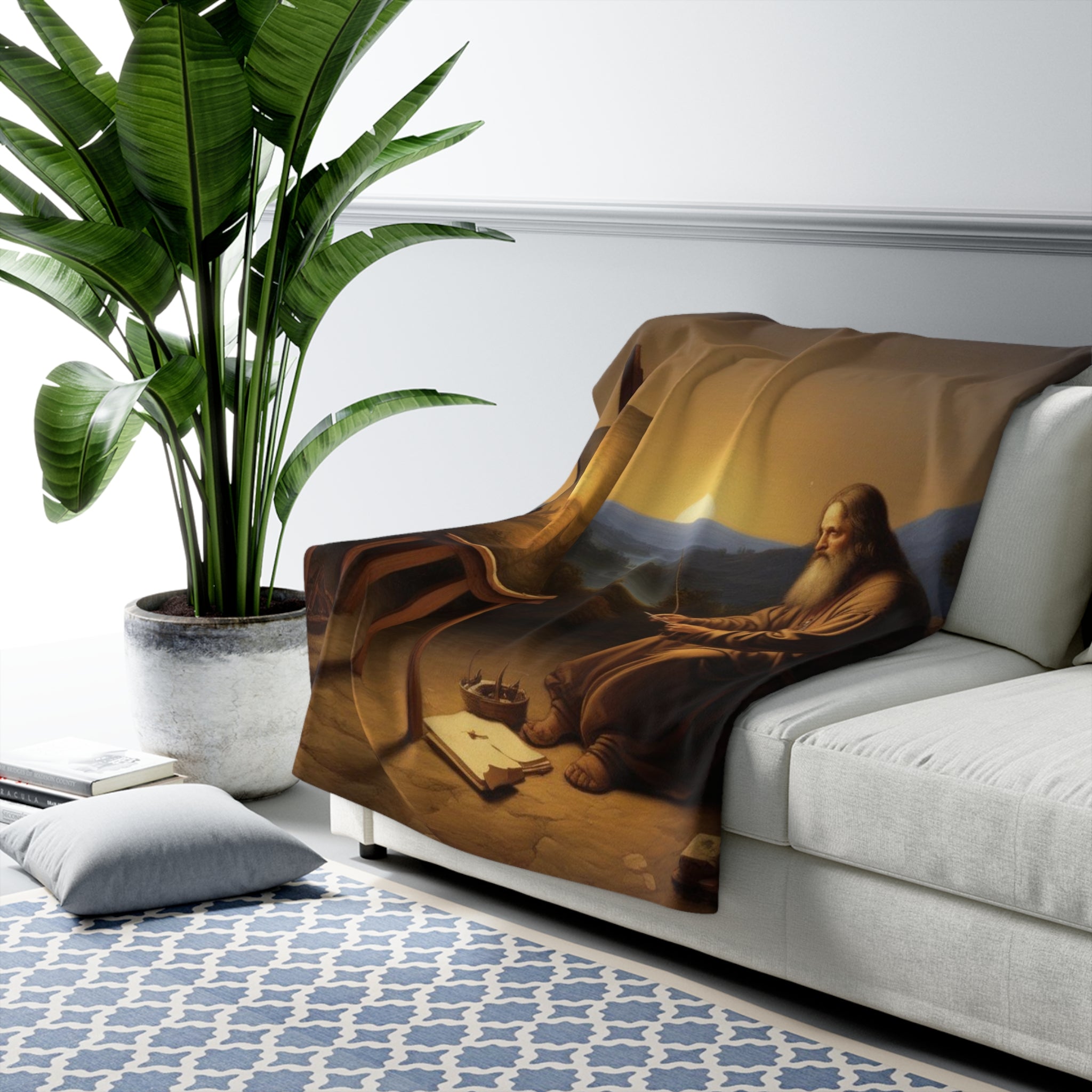 Artistic Sherpa Fleece Blanket – Cozy Home Décor for Creative Souls